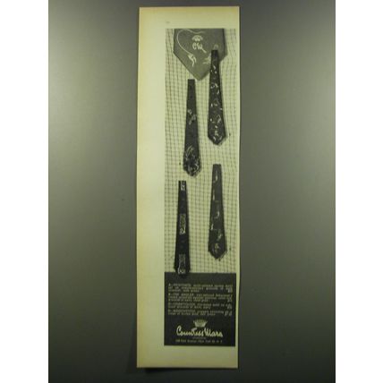 1953 Countess Mara Ties Ad - Printemps, Angler, Chanticleer and Marionettes