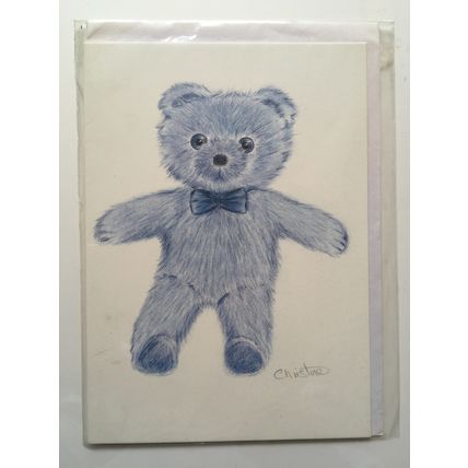 GREETING CARD - BLUE BEAR BY CHRISTINE CARDS