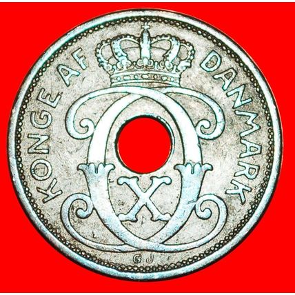 HOLE (1926-1940): DENMARK★2 ORE 1934! Christian X 1912-1947★LOW START★NO RESERVE