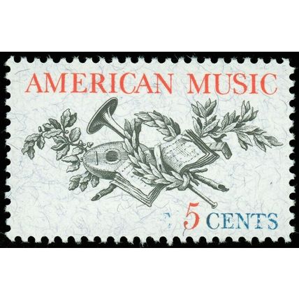 1252, MNH 5¢ Partial Blue Omitted Error American Music Stamp - Stuart Katz
