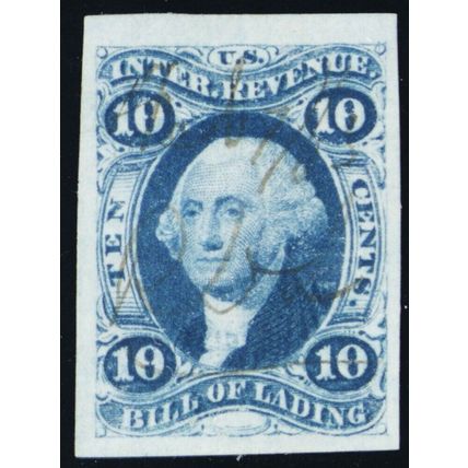 R32a, Used 10¢ Superb GEM Imperforate Bill Of Lading - Stuart Katz