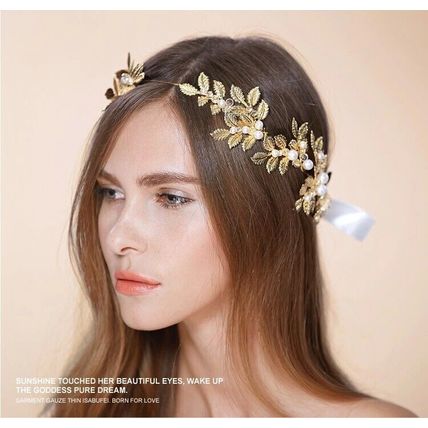 Tiara Hoop Women boho Gold Color Leaf Bride Party Hair head Band Headband Crown