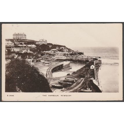 The Harbour, Newquay, Cornwall, 1911 - Kingsway RP Postcard