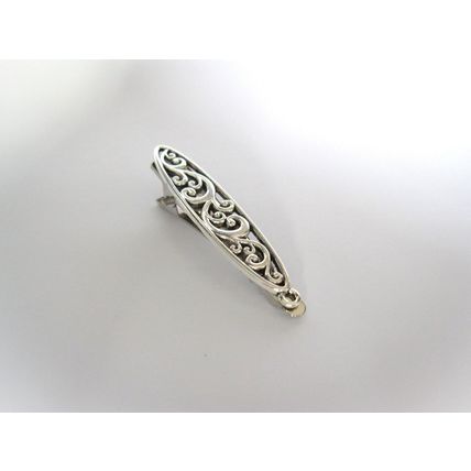 Shiny silver tone metal vine alligator hair claw clip fine hair