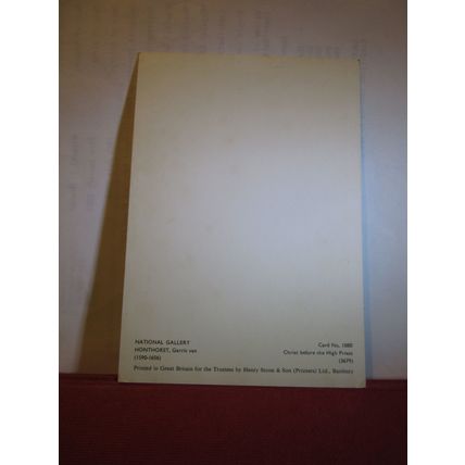 CHRIST BEFORE THE HIGH PRIEST painting by Gerrit Honthorst unused postcard art =