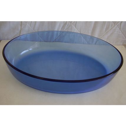 Pyrex Glass Oven to Table Blue Oval Baking Casserole Gratin Dish