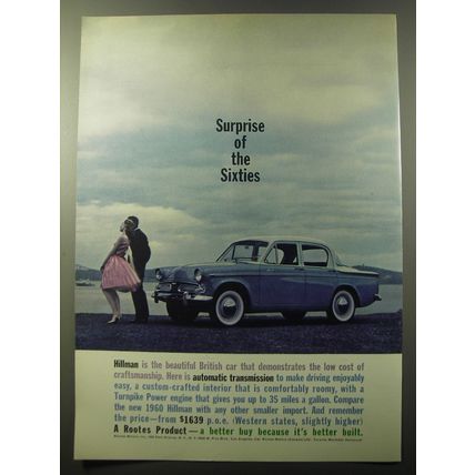 1960 Rootes Hillman Car Ad - Surprise of the Sixties