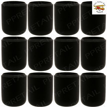 ANTI-SCRATCH FLOOR PROTECTORS 12x Black Rubber Chair Table Feet Leg Caps 16mm UK