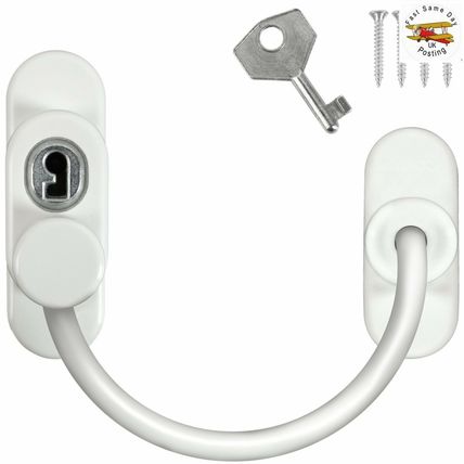 White Window Door Restrictor Safety Locking UPVC Child Baby Security Wire Cable
