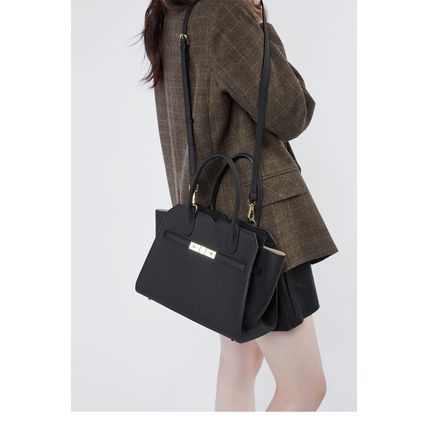 Genuine Leather Women Shoulder Handbag Ladies Crossbody Purse Black