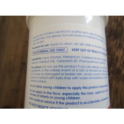 DERMACOO L Menthol Aqueous Cream PUMP 500g 0.5% - NEW