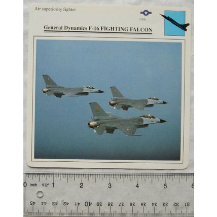 F-16 Fighting Falcon - USA - Air Superiority Fighter - Collectors Club Card