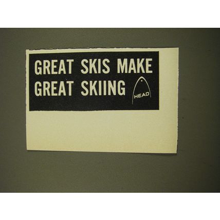 1961 Head Skis Advertisement - Great Skis make great skiing