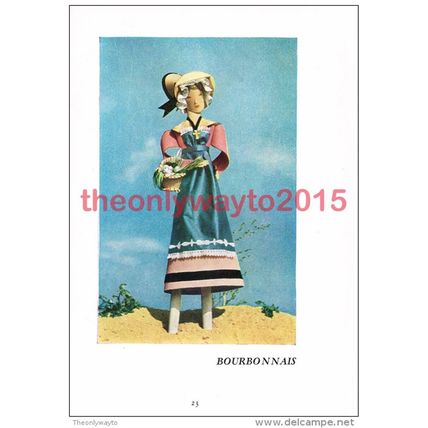 Bourbonnais (front), Auvergne (back), Paper Doll Costumes, Illustration, 1944