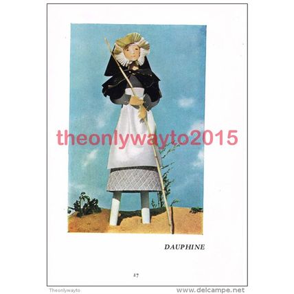 Dauphine (front), Provence (back), Paper Doll Costumes, Book Illustration, 1944