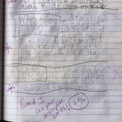 Original Writings By Piper Korff COMPOSITION NOTEBOOK School Work 2013