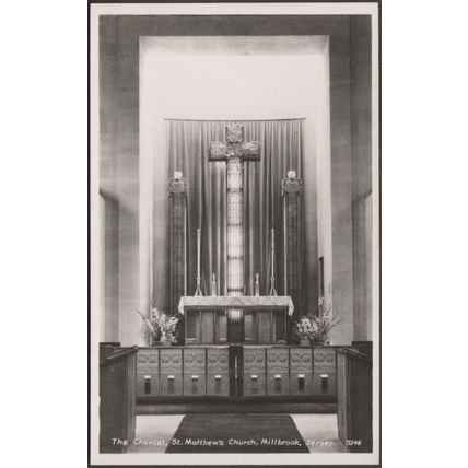 Chancel, St Matthew's Church, Millbrook, Jersey, c.1950s - RA Series RP Postcard