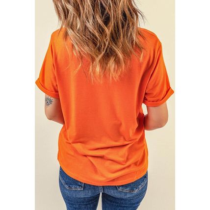 Orange HOWDY FALL Western Pumpkin Graphic T Shirt