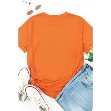 Orange Be The Sunshine Graphic Crewneck T Shirt