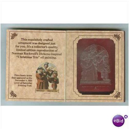 1978 McDonalds Norman Rockwell Christmas Trio Ornament Mint in Package