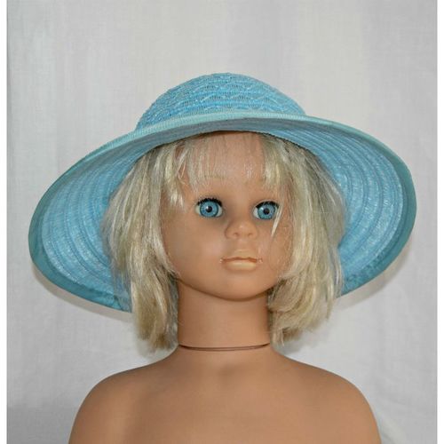 Womens Vintage 1960 Blue Flower Hat