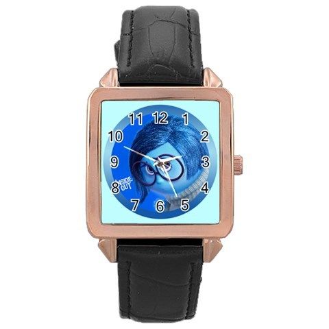 Disney Inside Out Sadness Rose Gold Tone Square Watch [89511243]