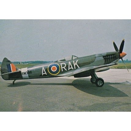 Vickers Armstrong Supermarine RW386 Rolls Royce Engine War Spitfire Postcard