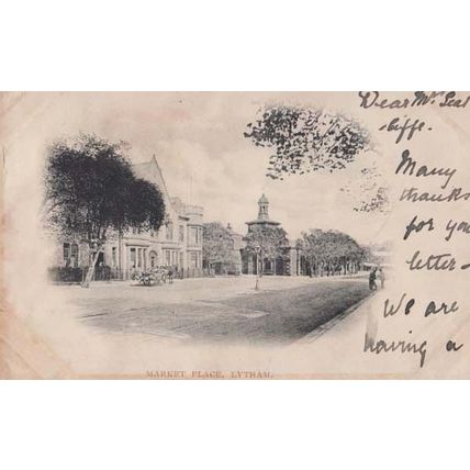 Market Place Lytham Antique 1901 Postcard