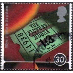 1996 Centenary of the Cinema 30p Value. Old Cinema Ticket. Fine Used