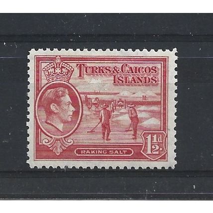 Turks&Caicos.SG197 1 1/2d Raking Salt (Scarlet).Mounted Mint.Aug24c