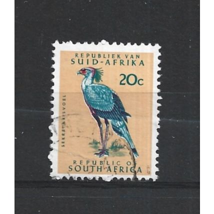 SouthAfrica.SG208 20c Secretary Bird.Variety Unchecked.Fine Used.Aug25m
