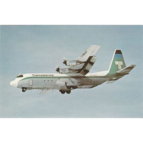 Transamerica Lockheed L100 30 Hercules Aircraft Postcard (A15971)