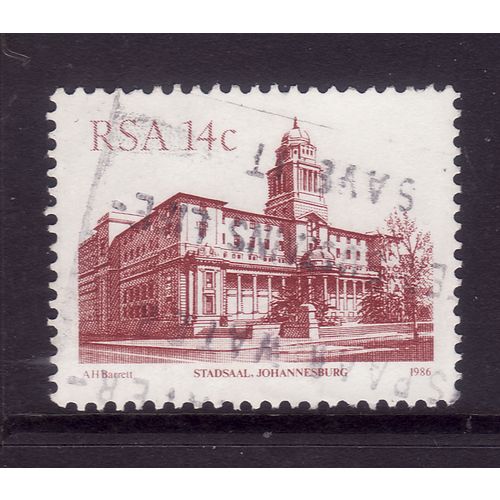 SOUTH AFRICA 1982 BUILDINGS 14c STADSAAL JOHANNESBURG BROWN SG520D FINE USED#