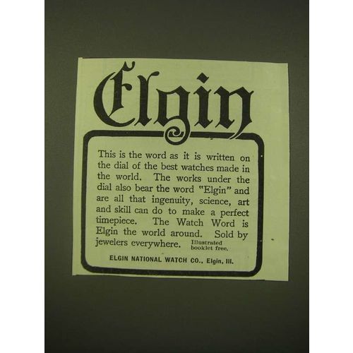 1902 Elgin Watch Ad - This is the word as it is written on the dial of the best