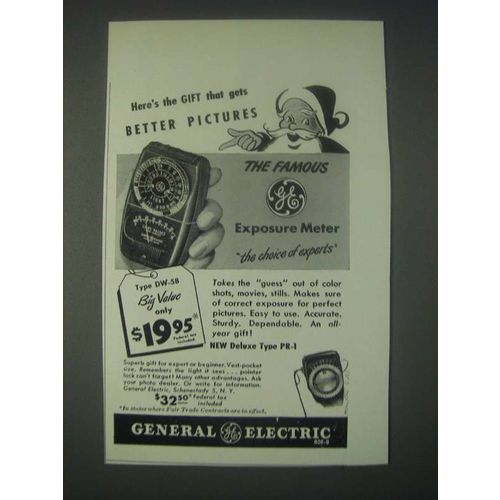 1947 General Electric DW-58 Light Meter Ad - Better Pictures