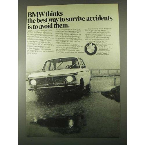 1967 BMW Car Ad - Best Way to Survive Accidents