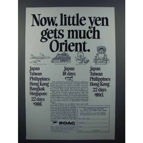 1967 BOAC Airways Ad - Little Yen Gets Much Orient
