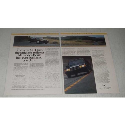 1984 Mercedes-Benz 190E & 190D Cars Ad - Reflexes