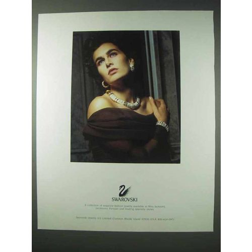 1990 Swarovski Jewelry Ad - Bracelet, Earrings