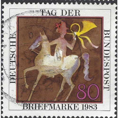 GERMANY, Posthorn on horseback, brown 1983, 80pf