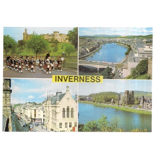 INVERNESS, SCOTLAND multiview..unused 1984 postcard J.Arthur Dixon PIN/22305 =