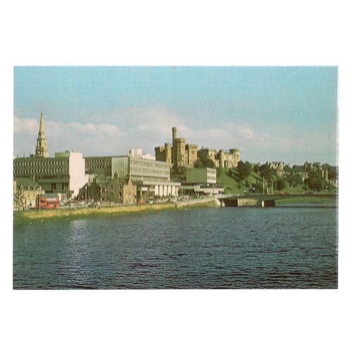 CASTLE AND RIVER NESS, INVERNESS unused vintage postcard 1984 =