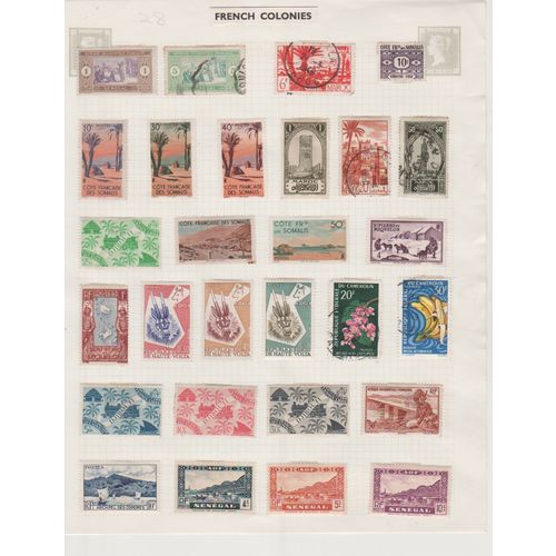 French Colonies page of 28 with Senegal Somalia & Upper Volta