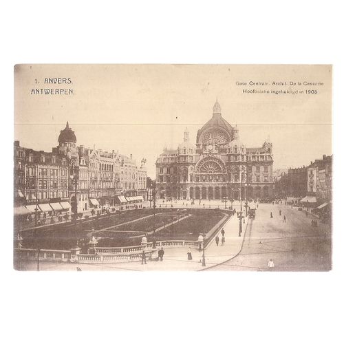 CENTRAL GATE, ANTWERPEN , BELGIUM . unused antique postcard . Antwerp /