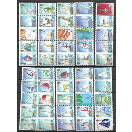 1986 America's Cup 50 values - MNH (**) - strips of 5