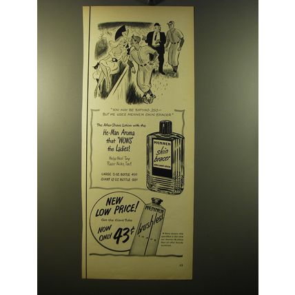 1950 Mennen Skin Bracer Ad - You may be batting .350 - but he uses Mennen