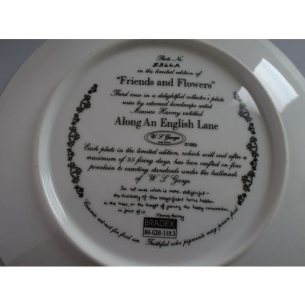 W S George Along An English Lane Friends and Flowers Fine China 1993 Plate