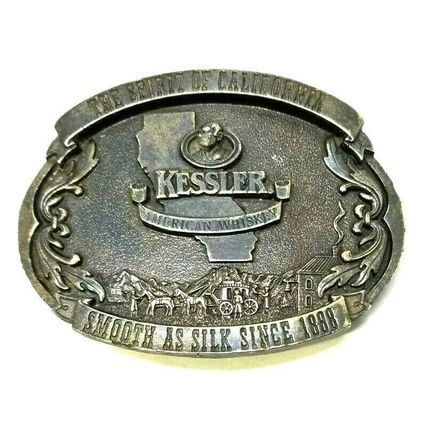 Vintage Belt Buckle Kessler American Whiskey The Spirit Of California (D5)
