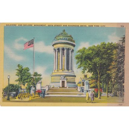 New York City - Lot of 7 - Linen Era Postcards - Statue of Liberty, Church, Art