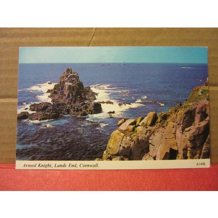 THE ARMED KNIGHT, LAND'S END, CORNWALL unused postcard by Harvey Barton =